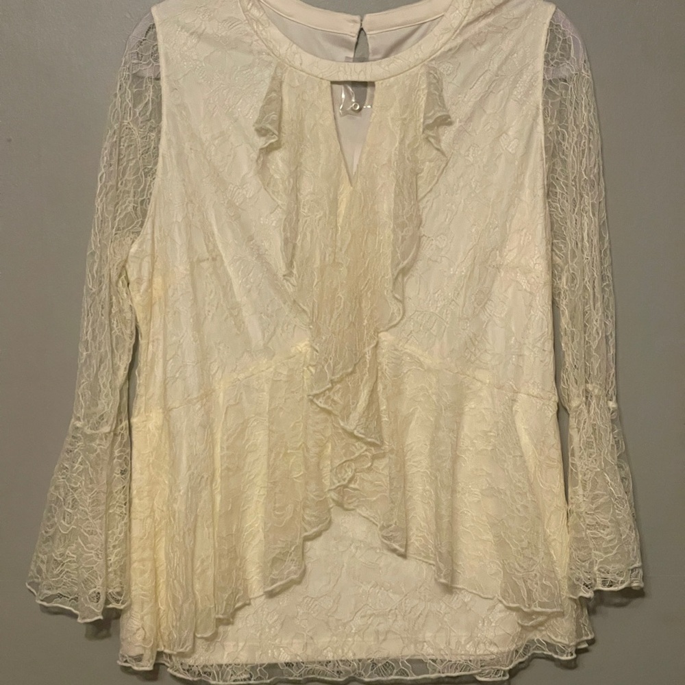 Elegant Cream Lace Women's Top